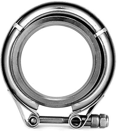 Aramox Turbo Abgasrohr Clamp, 2,5 Zoll Edelstahl Flanschen Abgasschellen Kit, 2-teiliges Set
