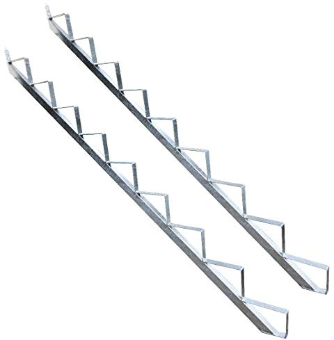 Srm-Design Stahl-Treppe Silber 9 stufig Verzinkt 167 cm