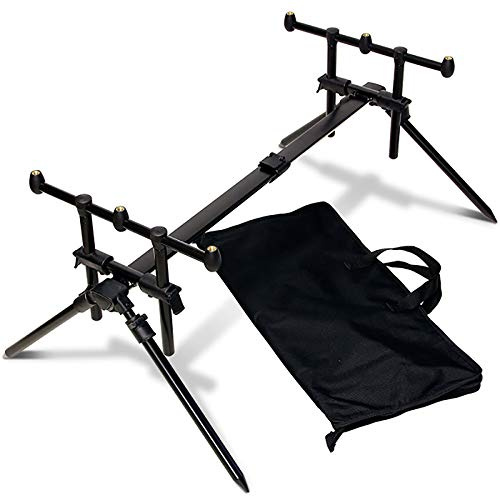 G8DS Voll Einstellbarer 3-Ruten Pod, robust, ideal für Unterwegs, Outdoor, Freizeit, Camping, Angeln