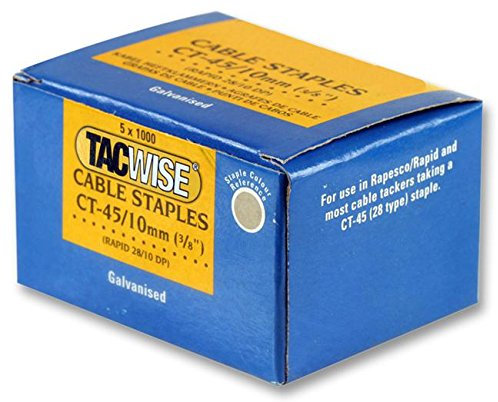 Agrafes, câble, 45/10 mm (lot de 5 000), longueur de jambe 10 mm, câble type agrafe, quantité de boîte 5000, agrafes de fixation et matériel