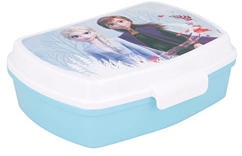 Stor Boîte à sandwich Disney Frozen pour enfants en plastique, sans BPA, avec verrouillage de sécurité, ne convient pas au micro-ondes et au lave-vaisselle, lavable et réutilisable