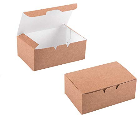 Confezione da 100 scatole regalo usa e getta in cartone kraft, per alimenti da asporto (100, S)