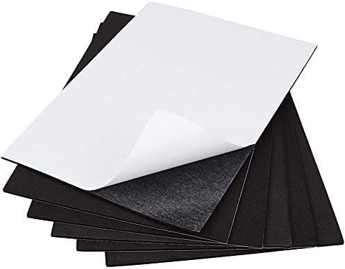 BENECREAT 10 placas de espuma autoadhesivas con respaldo, 30 x 21 cm, alfombrilla de espuma EVA negra con parte trasera autoadhesiva para puertas de muebles, 1,5 mm de grosor