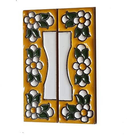 Hausnummern und Schilder, Keramik, florales Design, 7,5 x 3,5 cm, 2 bis 10 Fliesenrahmen (als Set)