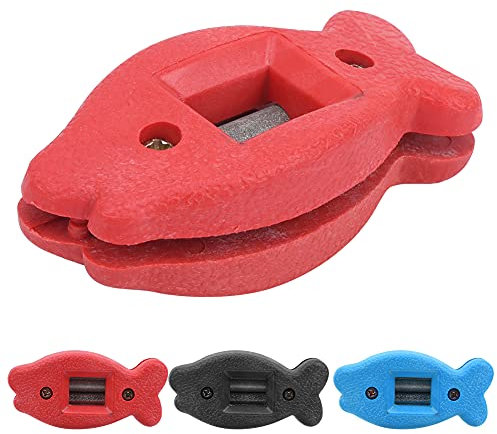 EVTSCAN Schlittschuhe Klingenschärfer, Hockeyschlittschuhschärfer Schlittschuhe Schleifen Conditioner Kantenklingen Wartungswerkzeug(rot)
