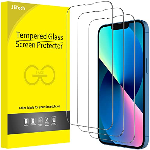JETech Full Täckning Skärmskydd för iPhone 17e (2026) / iPhone 16e / iPhone 13/13 Pro, Screen Protector 9H Härdat Glas Film Fodral Vänlig, HD Klar, 6,1-Tum Skärm, 3-Pack