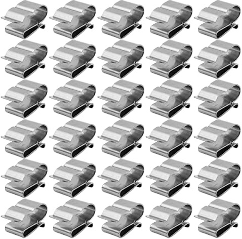 Tiardey 30 Clip per Cavi per Pannelli solari in Acciaio Inossidabile Clip per Cavi per rimorchio - 6 quadrate 2 Linee