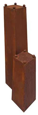 KUHEIGA Deko-Ständer Metallsäule Blumenständer Dekosäule H: 100/120cm Rost Metall Edelrost Rostsäule Podest