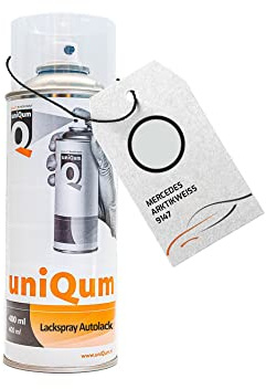 uniQum Autolack Spraydose fürs Auto für MERCEDES ARKTIKWEISS 9147 Autolack Reparatur 400 ml