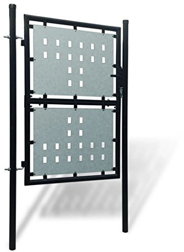 Homgoday Zauntor (Einzeltor) Schwarz 100x250 cm Model141689