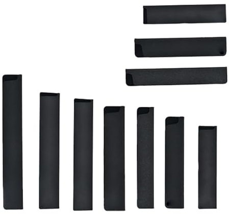 Vokowin 10 Pcs Knife Edge Guards, Abs Flocking Knife Sets, Knife Sheath Sleeves, Universal Blade Cover Protector, Portable Kitchen Tools (Black) (K241-10)