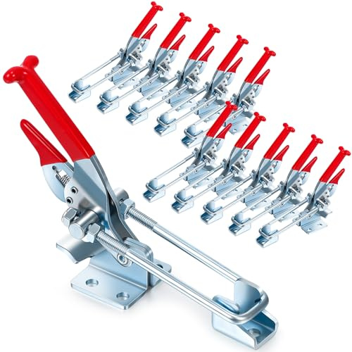 Yaocom 10 Pack 2000lbs Toggle Clamp 431 Heavy Duty Toggle Latch Clamp Adjustable U Bolt Self Lock Latch for Tire Carrier, Trailer and Door Hardware, Smoker Lid and More 7.87 Inch(433 Type)