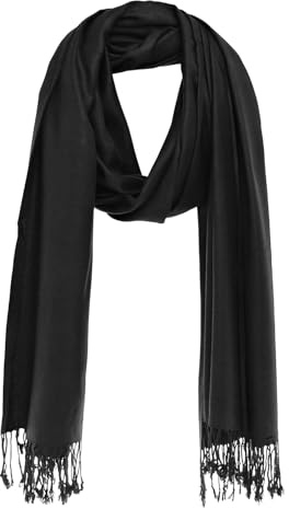 Bovari Pashmina Schal Damen aus Premium Viskose in XL Größe | Klassischer Pashmina, Weich wie Kaschmir, Glänzend wie Seide, Luxuriöse Optik, Ganzjahresschal, Damenschal XL 200 x 70 cm