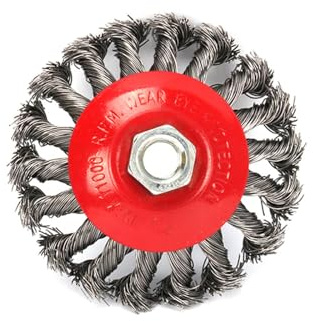 1 brosse métallique Twist Knot pour meuleuse d'angle - Pour la rouille, l'élimination de la peinture, le nettoyage des soudures, le ponçage (M10 x 1,5 mm)