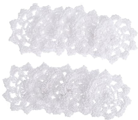 Tofficu 20 Stück Handgehäkelte Baumwoll Spitzenapplikationen Blumenmotive Weiß Selbstgemacht Basteln Nähzubehör Für Scrapbooking Haarspangen Broschen