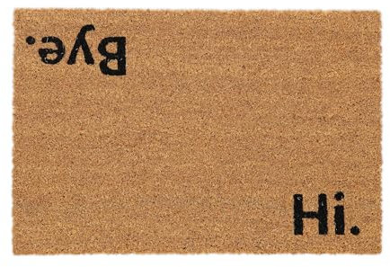 Relaxdays Fußmatte Kokos 60x40cm, Türvorleger Spruch, rutschfest, wetterfest, Fußabstreifer innen & außen, Natur/schwarz