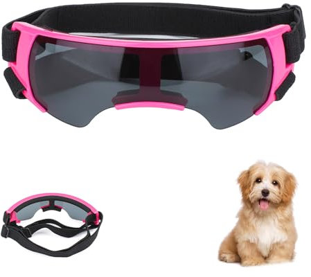 Hundebrille,Sonnenbrille Für Hunde,Augenschutzbrille Für Hunde,Hundebrille Für Kleine Hunde,Hundebrille Für Mittlere Hunde,Anti-UV Wasserdicht Winddicht Einstellbar Sonnenbrille Schutzbrille (Rosa)
