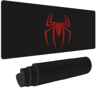 Keebik Gaming-Mauspad, Spider-Mauspad, schwarzes Muster, 30 x 60 cm, großes erweitertes Computer-Mauspad, Tastatur, komplettes Schreibtisch-Mauspad für Gaming, Büro, Zuhause