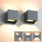 YrgePowk 2 Pezzi Applique da Parete Esterno/Interno, 12W LED Lampada da Parete 3000K Bianco Caldo Angolo del Fascio Regolabile Applique Moderne in Alluminio IP65 Impermeabile - Grigio