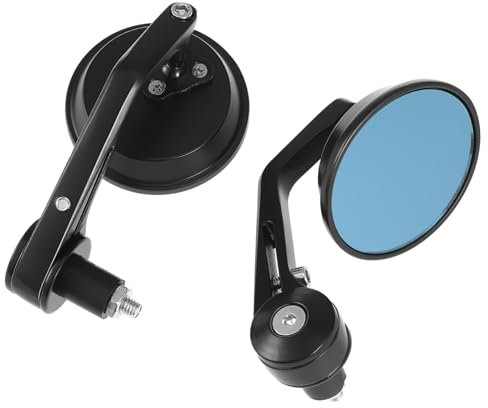 JECOMPRIS Motorrad-lenkerendenspiegel Runde Rückspiegel Für Motorrad Lenkerspiegel Mit Griffdesign Verstellbarer Bar-end-spiegel Abs-material Spiegel Blendfreier Motorradspiegel