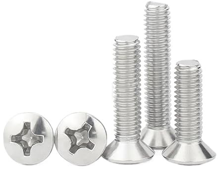 AYYSSM Vis à tête fraisée bombée à Empreinte cruciforme en Acier Inoxydable 304 M2 M2.5 M3 M4 M5 M6(25mm,M4 (10PCS))