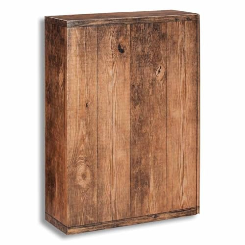 3er Weinkarton, Geschenkkarton Vintage, Holzoptik - braun, 36x25x9,5 cm, 25 Stück