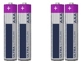 Batteria AA Ultra Lithium 1,5 V - LR06 (4 unità) Ø14,5 x 50,5 mm, ideale per dispositivi ad alto consumo come fotocamere e giocattoli.