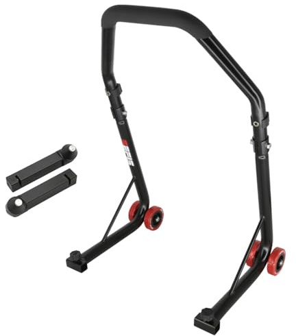 SEFIS D18 Motorradständer Set Vorderrad Motorradheber Serviceständer Heck Motorrad montageständer vorne Motorrad ständer Set Motorrad aufbocken (Schwarz, Dorn)
