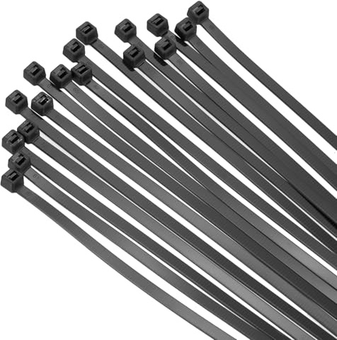 sourcing map 50PCS Cable Zip Ties 8 Inch, Self-Locking Nylon Wire Ties with 50 lbs Tensile Strength for Indoor and Outdoor, Black