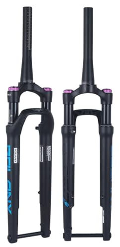 ERSINIAN Federgabel für Rennräder, 700c, Gravel-Bike-Gabel, 12 x 100 mm, Steckachse, Luftgabel, 40 mm Federweg, 1-1/2 Zoll, konische Vorderradgabel, Scheibenbremse, manuelle Verriegelung (blau)