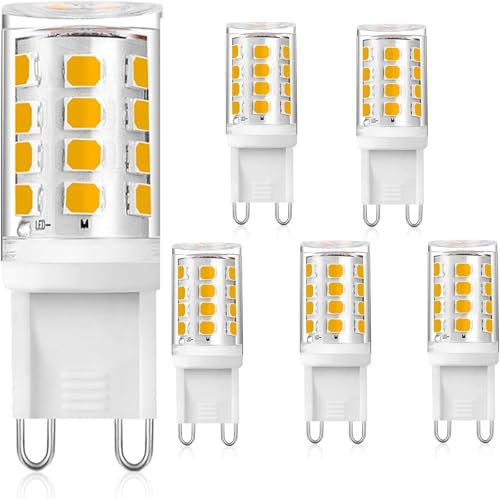 RuLEDne G9 LED Lampe 3W Ersatz Für Halogenlampe 28W 25W 30W, G9 LED Leuchtmitte Warmweiß 3000K AC 220V-240V, CRI 85+, Kein Flackern, 360 Grad Winkel, Nicht Dimmbar, 5er Pack