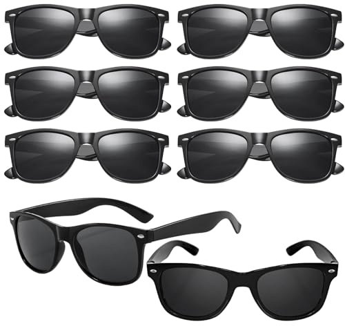 8 Pezzi Occhiali Da Sole, Occhiali Festa, Occhiali Da Sole per Feste, Occhiali Divertenti per Feste, Gadget Matrimonio, Occhiali Da Sole Retrò, Occhiali Da Sole Nera, per Uomini e Donne