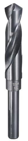 sourcing map 19.1mm (3/4) Drill Bit 1/2 Reduced Shank 3-Flat 4241 HSS | High Speed Steel Nitriding Black 118° for Soft Materials Wood Plastic Iron Copper Aluminum