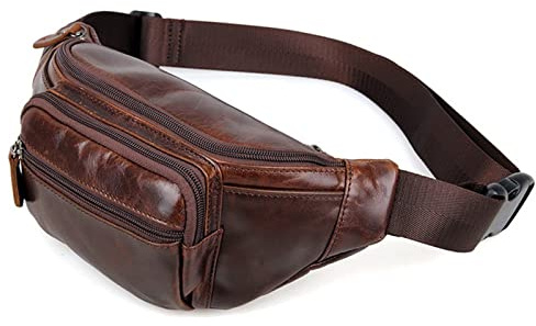 BHBYAFASH Bauchtasche für Damen Herren, Männer Hip Bum Bag-Öl-Wachs-echtes Leder Fanny-Satz-Taillen-Beutel-Art Reisen Freizeit Tag Umhängetasche Schulter Kasten Satchel