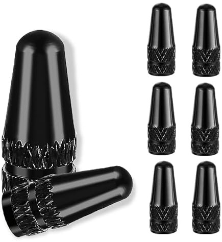 8 Pcs Bicycle Presta Valve Dust Caps Aluminum, Aluminum Alloy Tyre Valve Caps, Tire Pressure Cap, for MTB Mountain Bike Road Bike Universal The Front Cover Black