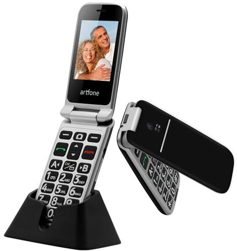 artfone Klapphandy Seniorenhandy ohne Vertrag | 4G LTE Großen Tasten Handy | Mobiltelefon SOS Notruffunktion | RentnerHandy mit Ladestation | 2.4 Zoll Farbdisplay Handy für Senioren | 1300mAh