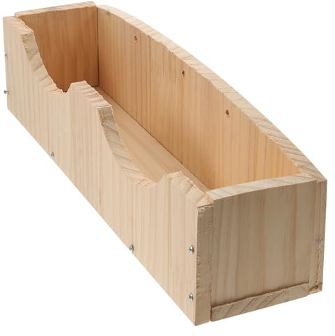 JOINPAYA Holz Kaninchenfutterautomat Mit Befestigung Langlebige Holzrinne Für Kaninchen Meerschweinchen Und Kleintiere Saubere Futterstation Für Käfig