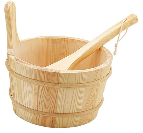MagiDeal Seau de Sauna avec louche, Accessoires de Sauna, Portable, Polyvalent, Robuste, avec poignée, Seau à Eau pour saunas à Domicile, salles de Spa
