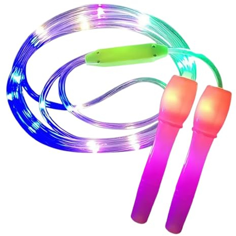 Ylnailky Cuerda De Saltar | Cuerda De Saltar Recargable Con Luces LED,Longitud Ajustable, Antideslizante, Equipo De Fitness Accesorios Deportivos Para Niños Y Adultos Interior Y Exterior