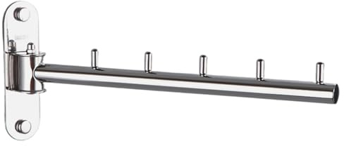 Dorccsi Stendibiancheria da parete con rotazione di 180°, appendiabiti in acciaio inox, braccio girevole, salvaspazio, appendiabiti per bucato, per bucato, asciugatrice
