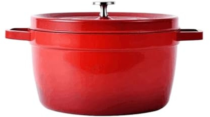 Horno holandés de calabaza Olla sopera de hierro fundido esmaltada antiadherente 9,5 pulgadas con tapa, ideal for cocina gas doméstica, inducción, utensilios