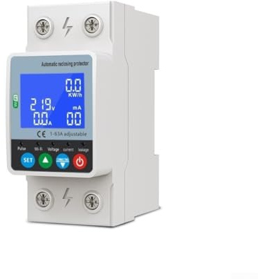 Disjoncteur intelligent WiFi connecté à récupération automatique, protection contre les surtensions, compteur électrique pour la maison