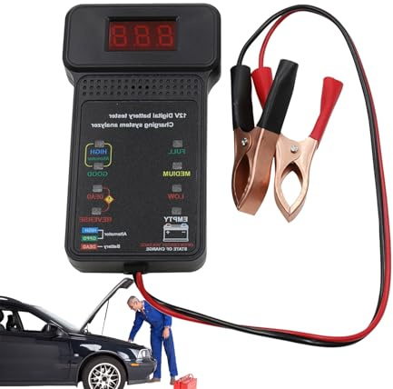 xowwyue Batterie-Lasttester - Digitales Hochsensibles Prüfsystem - Kfz-Lichtmaschinen-Tester,Geeignet für Boote, Yachten, Motorräder, sowie für Fahrzeuge, LKW, Limousinen, Pickups