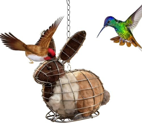 Xijobido Vogelnistmaterial,Wetterfester Unterschlupf Als Gartendekoration | Nistmaterial-Behaelter - Für Spatzen Grasmücken Im Garten Terrasse Frühling Und Winter