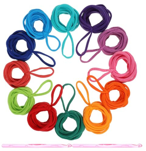 HEALSOPTHY Set Anelli Elastici Multicolori per Telaio da Tessitura 192 Pezzi Uncinetti, Kit Ricarica Passanti per Presine Fai da Te, Elastici Artigianali per Progetti Creativi e Manualità