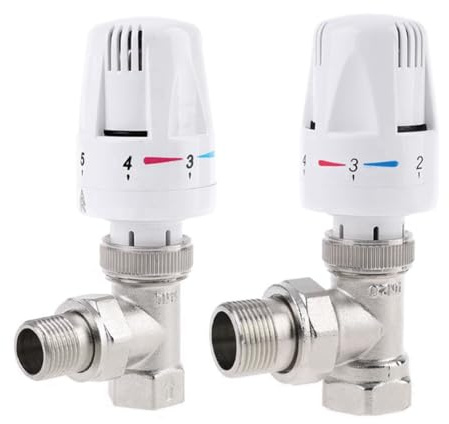 Agmoctz Automatisches Thermostat-Heizkörperregelventil G1/2 Eckventil für Fußbodenheizung Kupferheizkörper