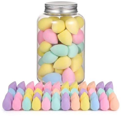 Make Up Schwamm Set: 40 Stück Beauty Blender Mini mit 2 Formen – Latexfreie Makeup Sponge für Foundation Puder & Concealer