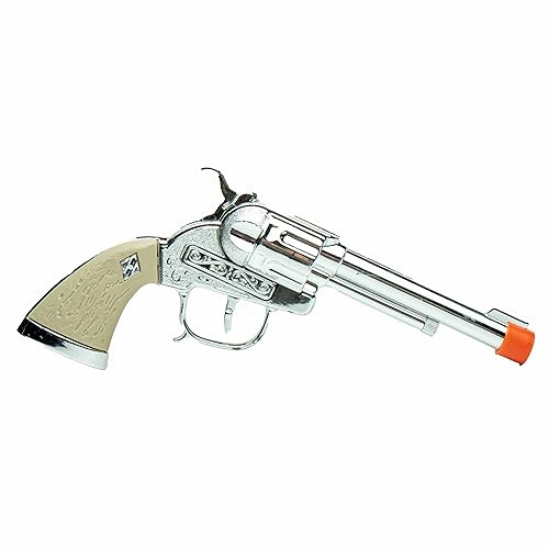 PARRIS CLASSIC QUALITY TOYS EST. 1936 Cowboy Die-Cast Steel Side Loading Toy Pistol, 8.5 Cap Gun, Authentic Western Design, Shoots No.912 Paper Roll Caps
