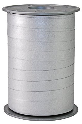 C.E. Pattberg Geschenkband Matt silber, 200 m Ringelband Paperlook zum Einpacken von Geschenken, 10 mm Breite, Zubehör zum Dekorieren & Basteln, Dekoband für Präsente, zu jedem Anlass