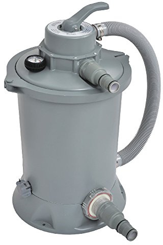 Jilong Piscine Pompe de filtrage de Sable 1000 –, Pompe avec manomètre Vanne 6 Voies, 3785, L/H, Gris, 37 x 37 x 43 cm, 290730de